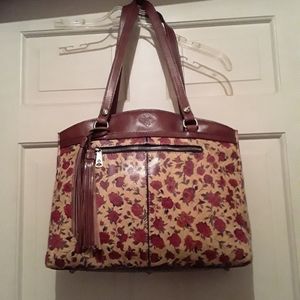 Patricia Nash 100% leather Floral Poppy Large bag